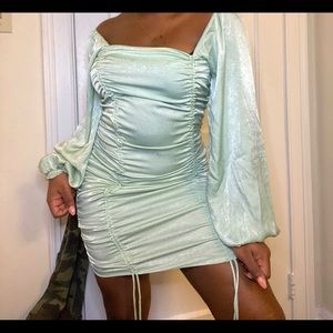 Fashion nova dress with adjustable bottom ties!